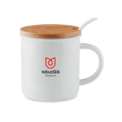 Porcelanowy kubek z łyżeczką