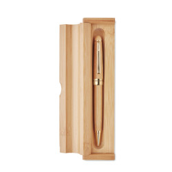 Bamboo twist ball pen in box