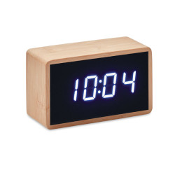 LED alarm clock bamboo casing