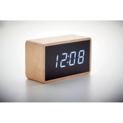 LED alarm clock bamboo casing