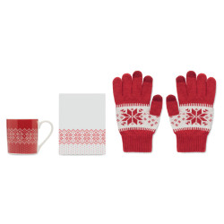 Winter gift mug and gloves set