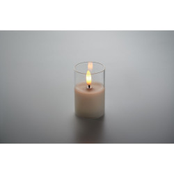 LED wax candle in glass holder