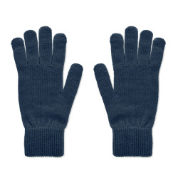 Knitted gloves in RPET