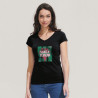 MOON WOMEN'S V-NECK T-SHIRT