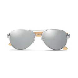 Bamboo sunglasses in pouch