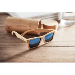 Sunglasses and case in bamboo