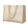 Jute and canvas shopping bag