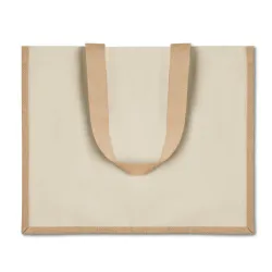 Jute and canvas shopping bag