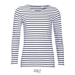 Women´s Long Sleeve Striped T-Shirt Marine