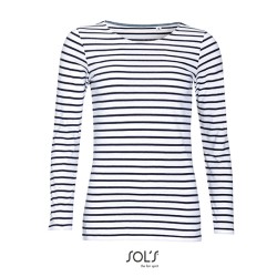 Women´s Long Sleeve Striped T-Shirt Marine