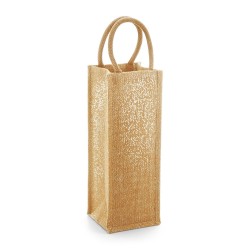 Shimmer Jute Bottle Bag