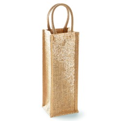 Shimmer Jute Bottle Bag