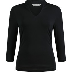 Regular Fit Mandarin Collar Top 3/4 Sleeve