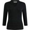 Regular Fit Mandarin Collar Top 3/4 Sleeve
