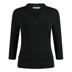 Regular Fit Mandarin Collar Top 3/4 Sleeve
