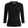 Regular Fit Mandarin Collar Top 3/4 Sleeve