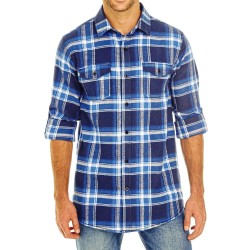 Woven Plaid Flannel Shirt