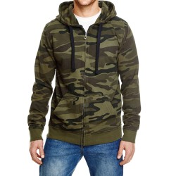 Full Zip Camo Hooded Sweat Jacket