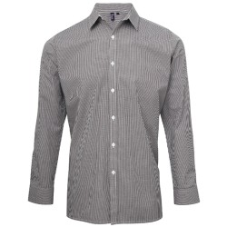 Men´s Microcheck (Gingham) Long Sleeve Cotton Shirt