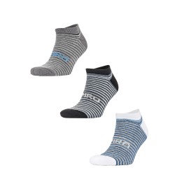 3-Pack Mixed Stripe Coolmax Sneaker Socks