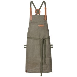 Bib Apron Canvas With Decorative Label