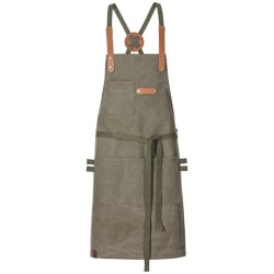 Bib Apron Canvas With Decorative Label
