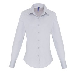 Women´s Stretch Fit Poplin Long Sleeve Cotton Shirt