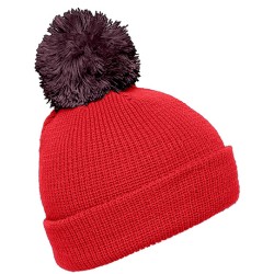 Pompon Hat With Brim