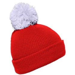 Pompon Hat With Brim