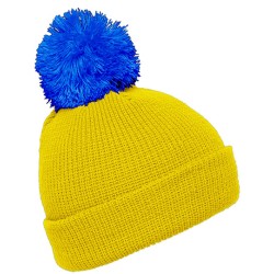 Pompon Hat With Brim