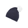 Pompon Hat With Contrast Stripe