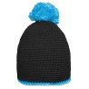 Pompon Hat With Contrast Stripe