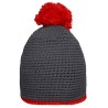 Pompon Hat With Contrast Stripe