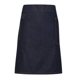 Division Waxed Look Denim Waist Apron