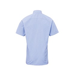 Men´s Microcheck (Gingham) Short Sleeve Cotton Shirt