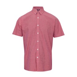 Men´s Microcheck (Gingham) Short Sleeve Cotton Shirt