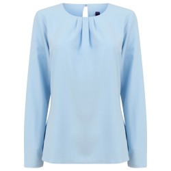 Ladies´ Pleat Front Long Sleeved Blouse
