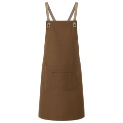Bib Apron Urban-Nature With Cross Straps And Big Pocket