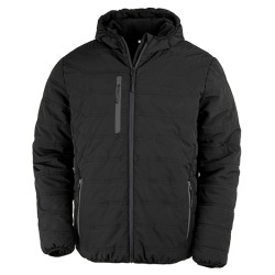 Recycled Black Compass Padded Winter Jacket
