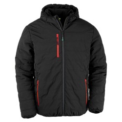 Recycled Black Compass Padded Winter Jacket