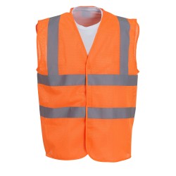 Hi-Vis Top Cool Recycled Open Mesh Waistcoat