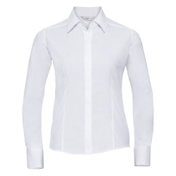 Ladies´ Long Sleeve Fitted Polycotton Poplin Shirt